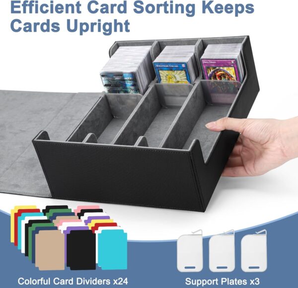 Card Deck Case for Trading Cards 1800+, MTG Card Storage Box, Leather Magnetic Closure Storage Box for Magic Commander, MTG, YuGiOh, PKM and Sports Cards 2