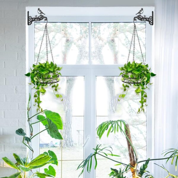 2-Pack Hanging Planters for Indoor Plants - Heavy Duty Metal Plant Hanger Indoor with 3 Chains and Hooks – Aesthetic Hanging Plant Holder for an Instant Gardening Decor 4