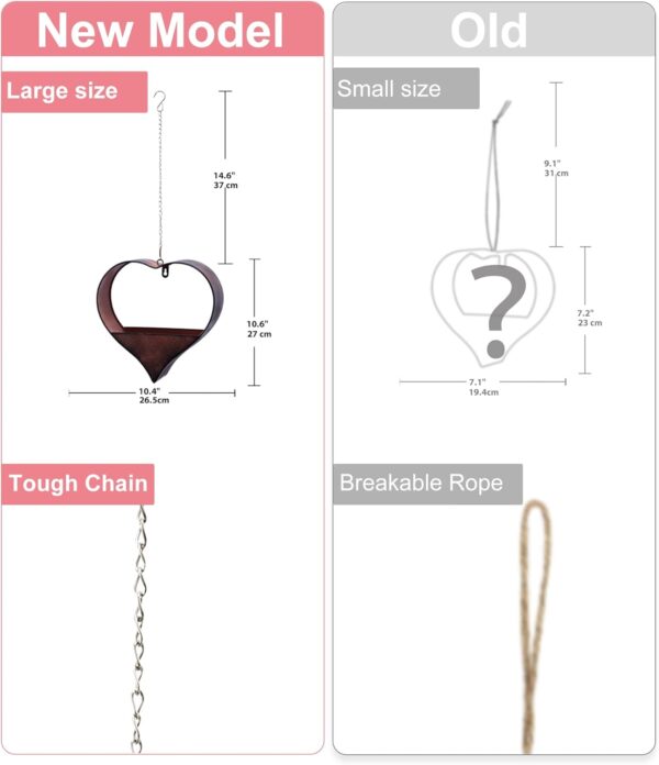 Metal Plant Hangers Indoor and Outdoor: Birthday Gifts for Women Mom Wife Father Garden Lovers - Rustic Heart Shape Hanging Planters Perfect for Window Wall Living Room Office Decor 4