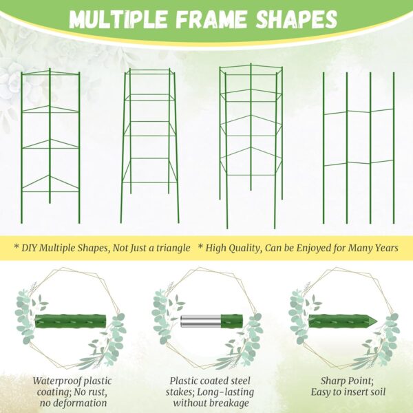 6-Pack Tomato Cage for Garden Plant Support- Up to 48inch Garden Stakes Tomato Cage, Tomato Trellis for Potted Plants, Tomato Cages Plant Stakes for Climbing Vegetables Plants Flowers 2
