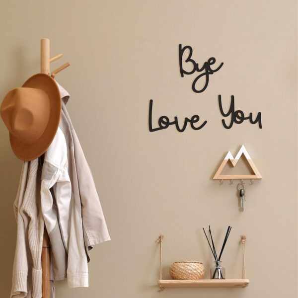 Love You Bye Wood Sign Home Decor Boho Decor Wall Decor Express Love and Warm for Your Family Lovers Wall Art Gift Hallway Entryway Door Valentine Decorations for Home 2