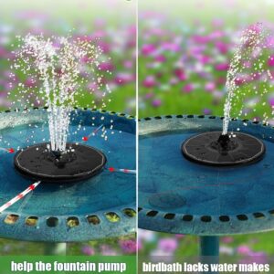Solar Water Fountain Upgraded 100% Glass Panel, 3.5W Solar Powered Fountains Built-in 2000 Battery with 7 Nozzle & 4 Fixer, Solar Fountain Pump for Bird Baths, Pond, Outdoor (White)