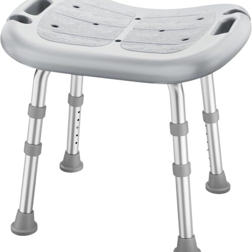 Shower Chair for Inside Shower, FSA/HSA Eligible, Adjustable Shower Stool with Strong Non-Slip Feet, 350 lbs Shower Seat for Inside Tub, Bench Bath Chair for Elderly and Disabled, Grey