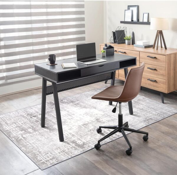Office Chair Mat for Hardwood Floor, Anti-Slip Computer Gaming Chair Rug, 59 x 46.5 Inches Desk Floor Mat, Under Desk Low-Pile Rug, Hardwood/Tile Floor Protector 1