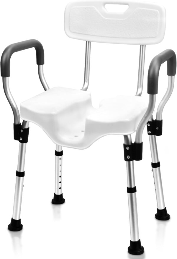 Shower Chair - Shower Chair for Inside Shower - U-Shape Seat Heavy Duty Shower Chair - Shower Chair with Arms for Handicap - Wide Shower Seats for Elderly - Shower Chair for Bathtub, 796E 1