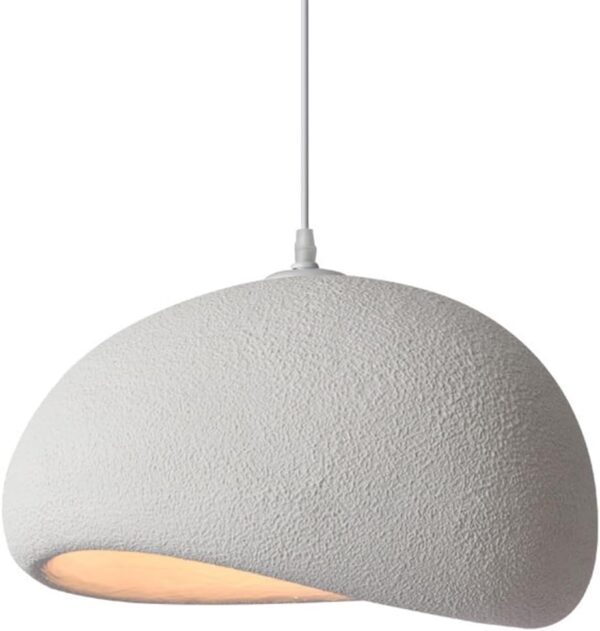 30cm Wabi Sabi Pendant Light for Dining Room Kitchen Island Hallway Restaurant Modern Hanging Lamp E26 Base Japanese Style Bird Nest Shape Lighting Fixture (Matte White,B Shape, Small Size) 1