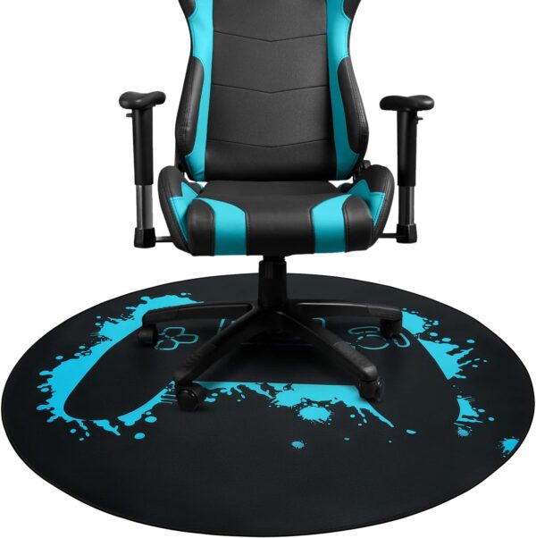 Gaming Chair Mat Round Chair Mat for Hardwood Floor Gaming Rugs Antislip Carpet Rug Floor Protector for Room Home Office, 47 Inch 1