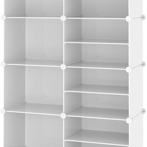 1 Closet Organizer 8 Cube Storage Shelves Closet Clothes Organizers and Storage Stackable Cubby Shelving for Closet Bedroom Living Room Office White