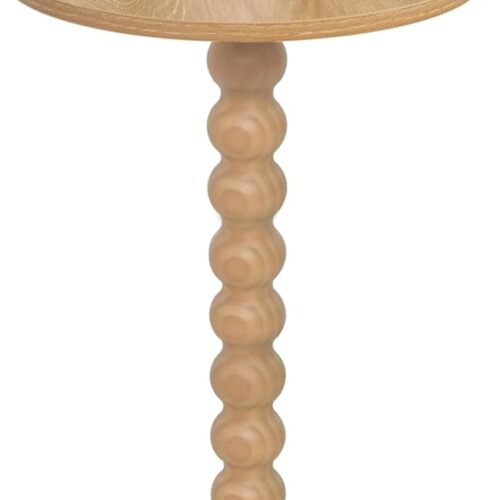1 Small Side Table, Drink Table for Small Spaces, Modern Accent Table Martini Table with Solid Wood Leg, Round End Tables Living Room for Bedroom and Office (Rustic Walnut)