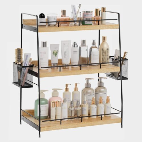Bathroom Organizer Countertop, 3 Tier Bathroom Counter Organizer with Basket for Skin Care, Kitchen, Vanity