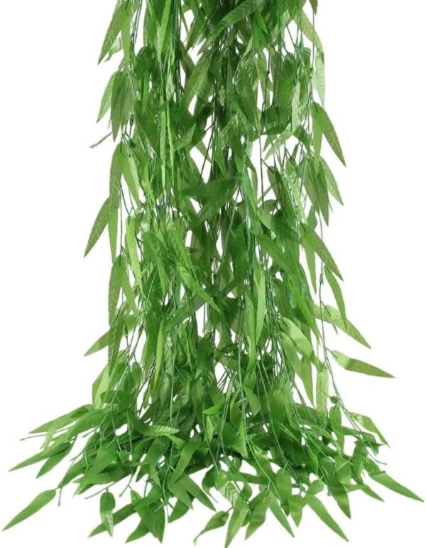 50pcs 300 ft Artificial Vine Greenery Garland for Room Decor Faux Willow Vines Wall Home Decor Aesthetic Silk Rattan Wicker Twig for Garden Wedding Windowsill Balcony Christmas Decorations 3