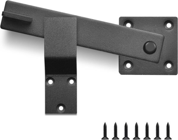 Heavy Duty 6" Barn Door Gate Flip Latch Lock, Study Metal Gate Latch for Outdoor Fence, Shed, Farm Gate, Sliding Barn Door, Provides Extra Security & Privacy, Easy Installation, Black 1