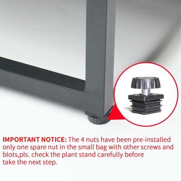 37.4" Tall Plant Stands indoor, 2-Tier Modern Corner Plant Stand Shelves, Square Plant Tables Pedestal Stand for Living Room, Metal Single Plant holder for Indoor Plants 2