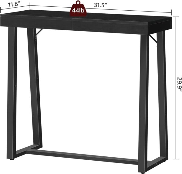 Narrow Console Table, Black Entryway Table for Hallway, Small Foyer Tables for Entryway, Behind Couch Sofa Table for Living Room, Hallway, Corridor, Easy Assembly, Black CTHB11801 2