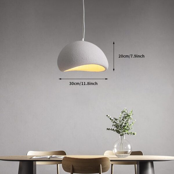 30cm Wabi Sabi Pendant Light for Dining Room Kitchen Island Hallway Restaurant Modern Hanging Lamp E26 Base Japanese Style Bird Nest Shape Lighting Fixture (Matte White,B Shape, Small Size) 2