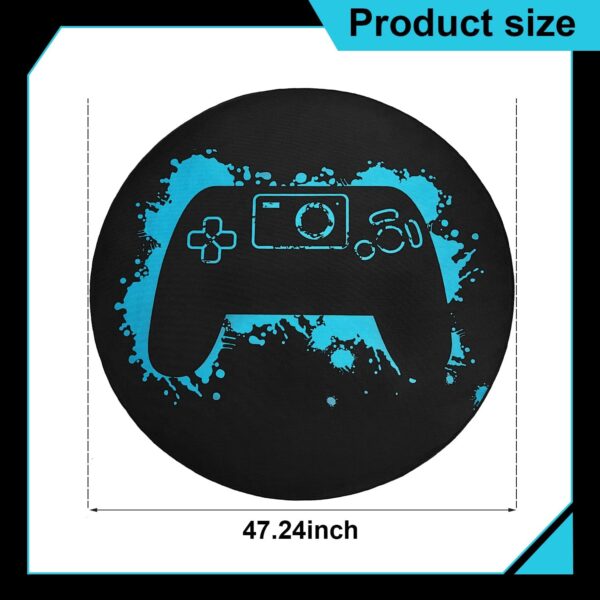 Gaming Chair Mat Round Chair Mat for Hardwood Floor Gaming Rugs Antislip Carpet Rug Floor Protector for Room Home Office, 47 Inch 2