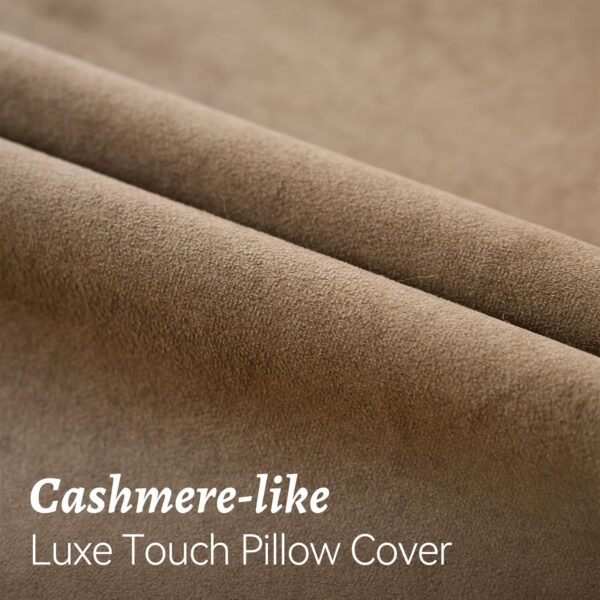 Pack of 2 Dark Brown Stain-Resistant Throw Pillow Covers Pet-Friendly Pillowcases Cushion Covers for Sofa Couch Bed Outdoor Waterproof 18x18 Inch 2