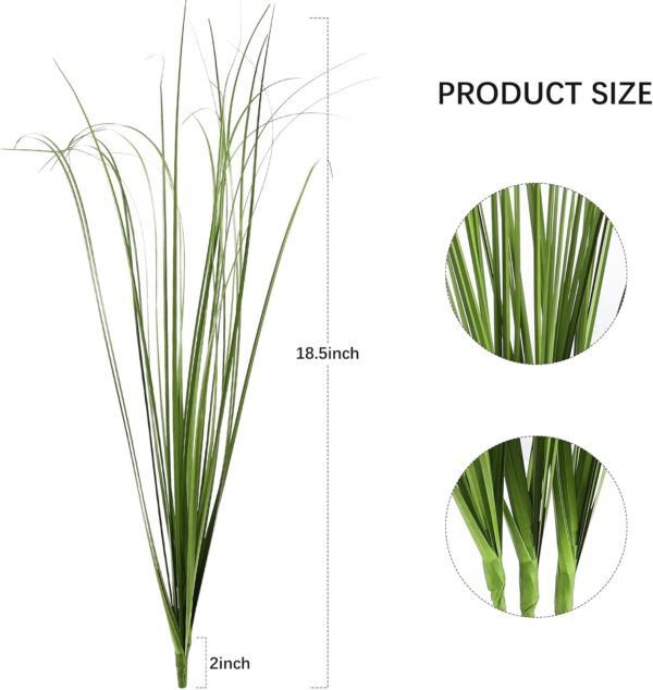 20PCS Fake Grass Filler Decor Artificial Grass Plants Outdoor Faux Plants Artificial Tall Shrubs Wheat Grass Greenery Stems UV Resistant Onion Grss For Outdoor Indoor Vase Planters Home Decor, Green 2