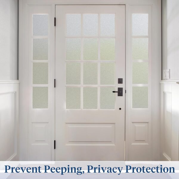 Window Privacy Film Frosted Glass for Bathroom, Static Cling UV Sun Blocking Window Clings, Opaque Decorative Coverings Removable Sticker Heat Control Tint for Home Door, Pure 17.5" x 78.7" 2