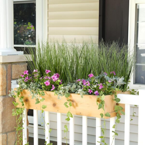 20PCS Fake Grass Filler Decor Artificial Grass Plants Outdoor Faux Plants Artificial Tall Shrubs Wheat Grass Greenery Stems UV Resistant Onion Grss For Outdoor Indoor Vase Planters Home Decor, Green 5