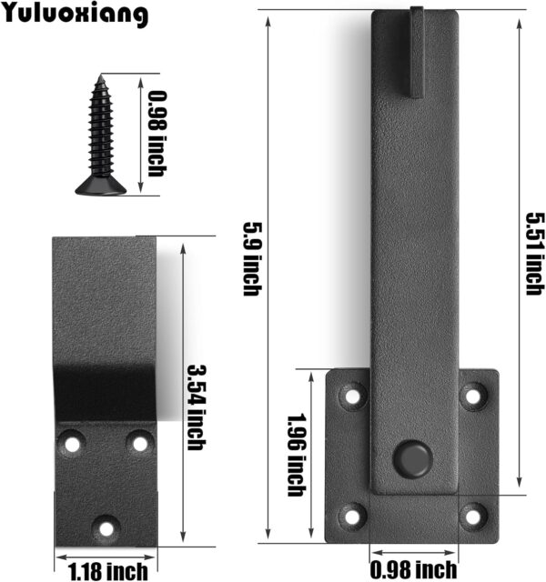 Heavy Duty 6" Barn Door Gate Flip Latch Lock, Study Metal Gate Latch for Outdoor Fence, Shed, Farm Gate, Sliding Barn Door, Provides Extra Security & Privacy, Easy Installation, Black 3