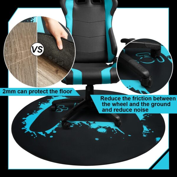 Gaming Chair Mat Round Chair Mat for Hardwood Floor Gaming Rugs Antislip Carpet Rug Floor Protector for Room Home Office, 47 Inch 4