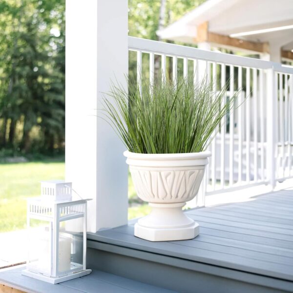 20PCS Fake Grass Filler Decor Artificial Grass Plants Outdoor Faux Plants Artificial Tall Shrubs Wheat Grass Greenery Stems UV Resistant Onion Grss For Outdoor Indoor Vase Planters Home Decor, Green 3