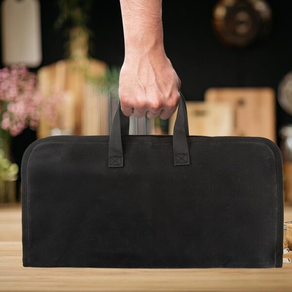 Knife Roll,Knife Bag with 7 Slots,Heavy Duty Waxed Canvas knife Case,Portable Chef Knife Roll Bag For Kitchen Cooking.Cutlery Knives Holders Protectors,Chef Knife Carrying Case For Travel & Camping 3