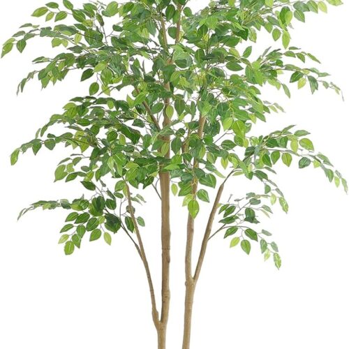 Tall UV Resistant Ficus Tree Artificial，7ft(84in) Realistic Texture Potted Faux Ficus Tree， Fake Trees Indoor Outdoor for Home Office Living Room Bedroom Foyer Porch Decor.