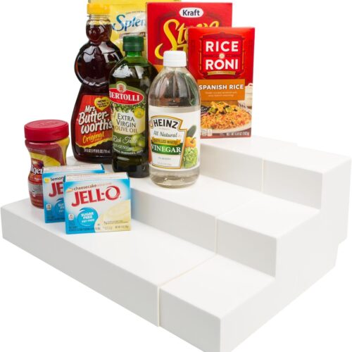 3 Tier Adjustable Canned Goods Shelves for Kitchen Cabinet and Pantry Organization, Expand A Shelf, Mega