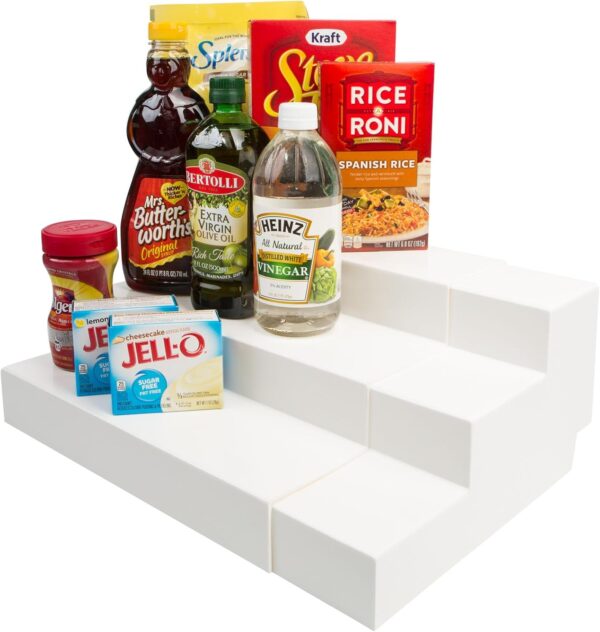3 Tier Adjustable Canned Goods Shelves for Kitchen Cabinet and Pantry Organization, Expand A Shelf, Mega 1 Shelves