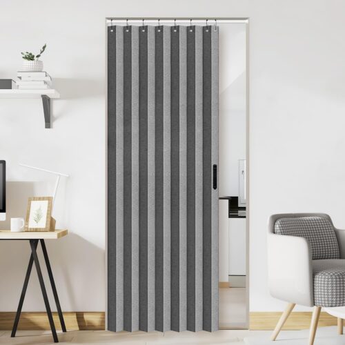 Closet Curtain for Open Closet, Pleated Folding Curtains for Doorway, Privacy Room Divider for Separation,1 Panel with Tieback, W39 x L78, Grey