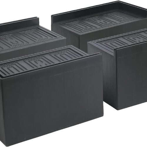Bed Risers, Furniture Risers for Desk/Couch/Sofa/Table/Chair,Elevation in Heights of 3 or 5 Inches and Supports up to 11000 lbs,Extra Large with Heavy Duty Set of 4,Black Rectangle 5 Inches
