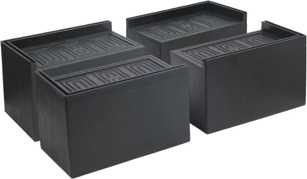 Bed Risers, Furniture Risers for Desk/Couch/Sofa/Table/Chair,Elevation in Heights of 3 or 5 Inches and Supports up to 11000 lbs,Extra Large with Heavy Duty Set of 4,Black Rectangle 5 Inches 1 Bed Risers