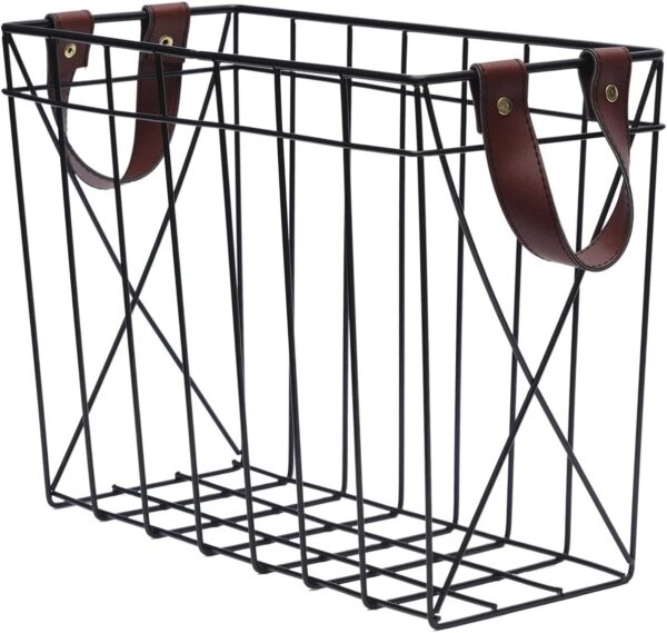Magazine Rack Magazine Holder Storage Organizer Bin for Magazines, Books or Vinyl Record Album Storage, Black 3 Magazine Rack