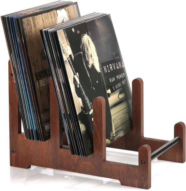 Records Holder,3-Tier Vinyl Record Storage,60LP's Vinyl Record Holder Stand,Wood Album Storage for Vinyls Records Album Book Magazine File 1 Holder