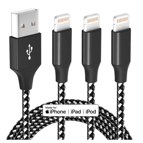 iPhone Charger Fast Charging Cord 3 Pack 10 FT Apple MFi Certified Lightning Cable Nylon Braided iPhone Charger Cord Compatible with iPhone 13 12 11 Pro Max XR XS X 8 7 6 Plus SE iPad and More