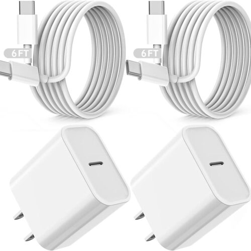 Fast iPad Charger,iPad Charger Fast Charging 2Pack Wall Chargers Plug Adapter Type C USB C to C Cable Cord 6ft for iPad Pro 12.9,iPad Pro 11/13inch(M4),iPad Air 5th/4th,iPad mini 6/7,iPad 10/11th(A16)24.91
