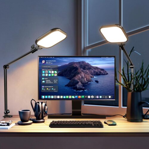 Streaming Light (1 Pack), 8" Ring Light for Desk with Clamp and Adjustable Arm, Zoom Lighting for Computer, Video Conference Lighting for Home Office, Video Calls, Streaming, Podcasting