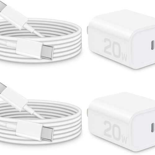 i Phone 16 15 Charger Fast Charging - 20W PD Fast Charger Block with 6Ft USB C Cable for i Phone 16/15 Series, i Pad Pro/Air/Mini, Galaxy S23, Pixel 8 & More (2-Pack)