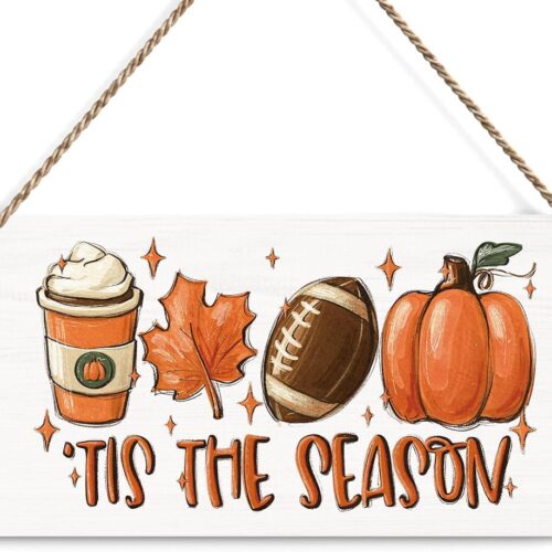 Fall Decorations for Home Office Front Door Decor Signs, Fall Sign, Fall Decor, Tis the Season Sign, Autumn Wall Hanging Decor 12 X 6 Inch
