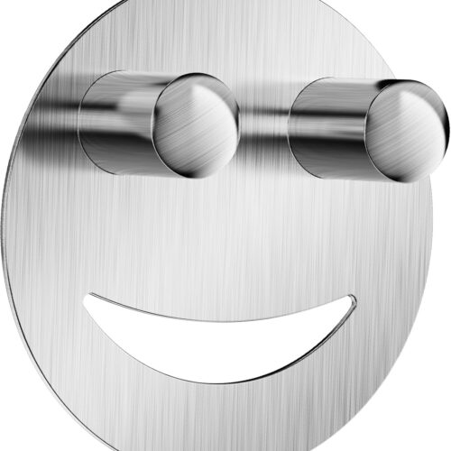 Stainless Steel Smiley Face Dish Sponge Holder, Silver Sink Caddy Organizer Storage with Suction Cup for Kitchen, Rv Apartment Kitchen Accessories Decor Scrubber 0.78" Thickness-Silver