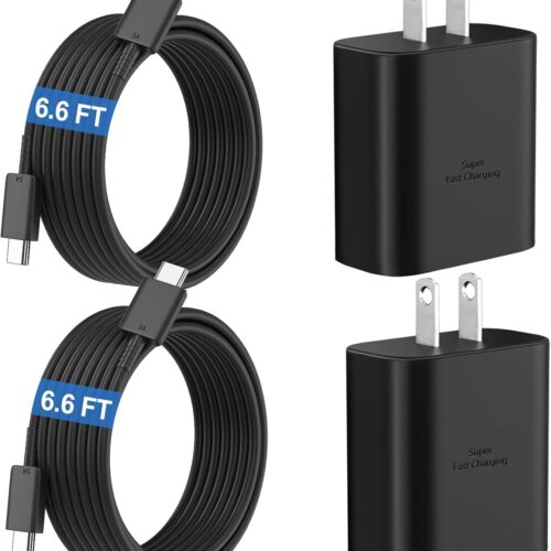 1 45W Super Fast Charger USB C Android Phone Type C Charger Fast Charging Block with 6.6FT Charge Cord for Samsung Galaxy S25 Ultra/S25+/S24 Ultra/S24+/S23 Ultra/S23+/S22 Ultra/S22+/S20 Ultra/Note 10+