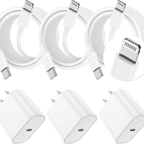 i Phone Charger Fast Charging 10 FT, 3-Pack 20W PD USB C Charger Block with iPhone 14 13 Charging Cable 10 Foot, Compatible with iPhone 14 Pro/13Pro Max/12/11Pro/Mini - White