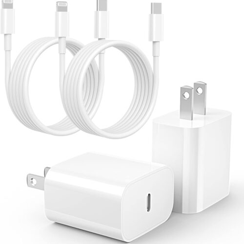 20W USB C Fast Charger [MFi-Certified] Compatible with iPhone 14/13/ 12/11/ XS/XR/X/ 8 /iPad, 2Pack PD Type C Charger Blocks with 6FT Type-C to Lightning Cables