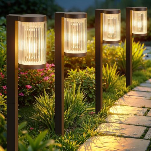 1 Solar Pathway Lights Outdoor 6 Pack: Super Bright Up to 12 Hours Warm White Solar Lights Outdoor Waterproof IP65, Auto On/Off Decorative Garden Light for Yard Patio Outside Landscape Lighting Decor
