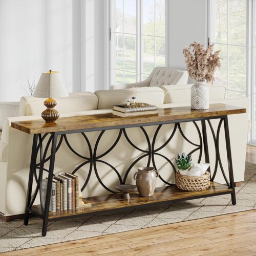 2-Tier Narrow Console Table with Storage