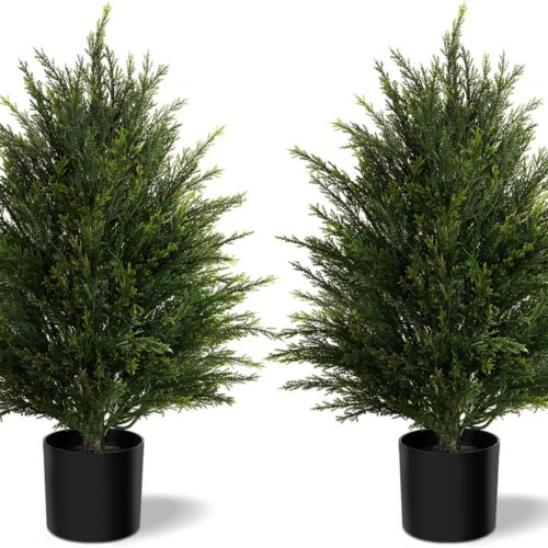Realistic Faux Boxwood Bush Potted Plants