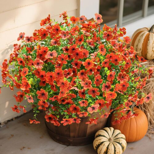 Artificial Fake Fall Mums Flowers Plants for Outdoor Decoration