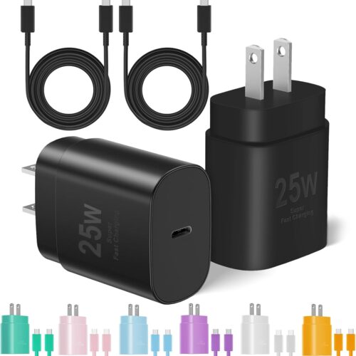 Type C Charger Fast Charging for iPhone 16 15, 2Pack [10FT&6FT] Long USB C Cable with 25W Phone Super Fast Charger Block Compatible with Galaxy S25/S24/Plus/Ultra,iPhone 15/16/Plus/Pro/Pro Max